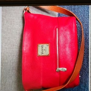 Valentina leather red and tan handbag.